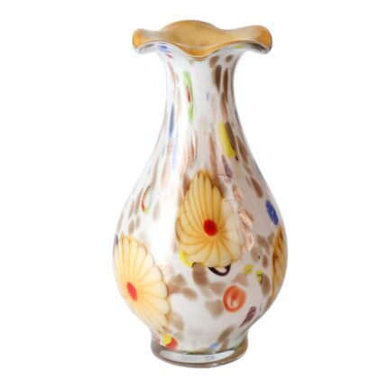 KAMMAK Colored Glass Vase, Beautiful Hand Blown Decorative Vase, Modern Art Vase for Flower Mantle Dining Table Centerpiece, Entryway Living Room Wedding Decoration, 8HPFH02063