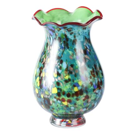 KAMMAK Colored Glass Vase, Beautiful Hand Blown Decorative Vase, Modern Art Vase for Flower Mantle Dining Table Centerpiece, Entryway Living Room Wedding Decoration, 8HPFH02064