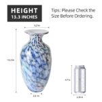 KAMMAK Colored Glass Vase, Beautiful Hand Blown Decorative Vase, Modern Art Vase for Flower Mantle Dining Table Centerpiece, Entryway Living Room Wedding Decoration, 8HPFH02060 KAMMAK 8HPFH02060 glass vase shape and proportion detail image 3