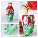 KAMMAK Colored Glass Vase, Beautiful Hand Blown Decorative Vase, Modern Art Vase for Flower Mantle Dining Table Centerpiece, Entryway Living Room Wedding Decoration (JG2049)