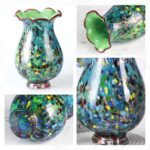 KAMMAK Colored Glass Vase, Beautiful Hand Blown Decorative Vase, Modern Art Vase for Flower Mantle Dining Table Centerpiece, Entryway Living Room Wedding Decoration, 8HPFH02064 KAMMAK 8HPFH02064 glass vase styled on dining table image 5