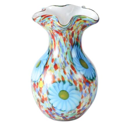 KAMMAK Colored Glass Vase, Beautiful Hand Blown Decorative Vase, Modern Art Vase for Flower Mantle Dining Table Centerpiece, Entryway Living Room Wedding Decoration, 8HPFH02059