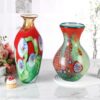 KAMMAK Colored Glass Vase, Beautiful Hand Blown Decorative Vase, Modern Art Vase for Flower Mantle Dining Table Centerpiece, Entryway Living Room Wedding Decoration (JG2049) KAMMAK 8HPJG02049 glass vase styled on dining table image 5