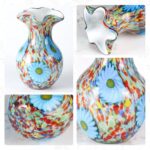 KAMMAK Colored Glass Vase, Beautiful Hand Blown Decorative Vase, Modern Art Vase for Flower Mantle Dining Table Centerpiece, Entryway Living Room Wedding Decoration, 8HPFH02059 KAMMAK 8HPFH02059 glass vase styled on dining table image 5