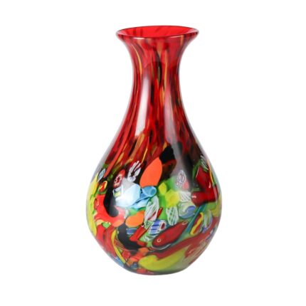 KAMMAK Colored Glass Vase, Beautiful Hand Blown Decorative Vase, Modern Art Vase for Flower Mantle Dining Table Centerpiece, Entryway Living Room Wedding Decoration (JG2094)