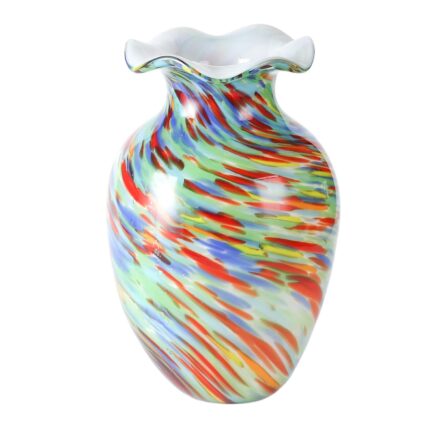 KAMMAK Colored Glass Vase, Beautiful Hand Blown Decorative Vase, Modern Art Vase for Flower Mantle Dining Table Centerpiece, Entryway Living Room Wedding Decoration, 8HPFH02068