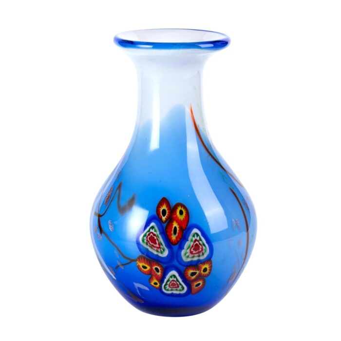 KAMMAK Colored Glass Vase, Beautiful Hand Blown Decorative Vase, Modern Art Vase for Flower Mantle Dining Table Centerpiece, Entryway Living Room Wedding Decoration (JG2111)