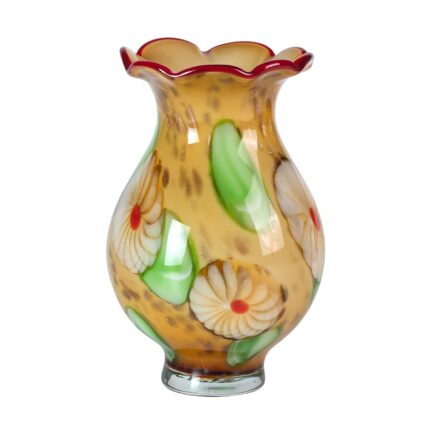 KAMMAK Colored Glass Vase, Beautiful Hand Blown Decorative Vase, Modern Art Vase for Flower Mantle Dining Table Centerpiece, Entryway Living Room Wedding Decoration, 8HPFH02119