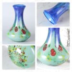 KAMMAK Colored Glass Vase, Beautiful Hand Blown Decorative Vase, Modern Art Vase for Flower Mantle Dining Table Centerpiece, Entryway Living Room Wedding Decoration (JG2093)