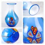 KAMMAK Colored Glass Vase, Beautiful Hand Blown Decorative Vase, Modern Art Vase for Flower Mantle Dining Table Centerpiece, Entryway Living Room Wedding Decoration (JG2111)