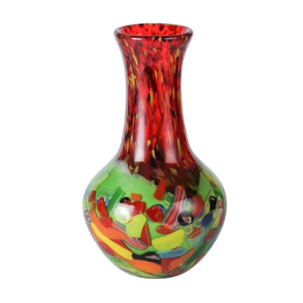 KAMMAK Colored Glass Vase, Beautiful Hand Blown Decorative Vase, Modern Art Vase for Flower Mantle Dining Table Centerpiece, Entryway Living Room Wedding Decoration (JG2095)