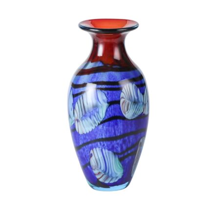 KAMMAK Colored Glass Vase, Beautiful Hand Blown Decorative Vase, Modern Art Vase for Flower Mantle Dining Table Centerpiece, Entryway Living Room Wedding Decoration (JG2115)
