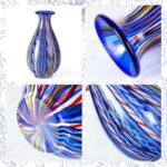 KAMMAK Colored Glass Vase, Beautiful Hand Blown Decorative Vase, Modern Art Vase for Flower Mantle Dining Table Centerpiece, Entryway Living Room Wedding Decoration (JG2004) KAMMAK 8HPJG02004 glass vase shape and proportion detail image 3