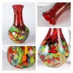 KAMMAK Colored Glass Vase, Beautiful Hand Blown Decorative Vase, Modern Art Vase for Flower Mantle Dining Table Centerpiece, Entryway Living Room Wedding Decoration (JG2095)