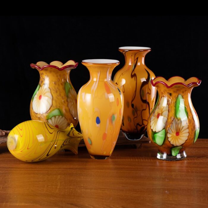 KAMMAK Colored Glass Vase, Beautiful Hand Blown Decorative Vase, Modern Art Vase for Flower Mantle Dining Table Centerpiece, Entryway Living Room Wedding Decoration, FH02033 KAMMAK 8HPFH02033 glass vase decorative craft detail image 7