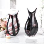 KAMMAK Colored Glass Vase, Beautiful Hand Blown Decorative Vase, Modern Art Vase for Flower Mantle Dining Table Centerpiece, Entryway Living Room Wedding Decoration (JG2117)