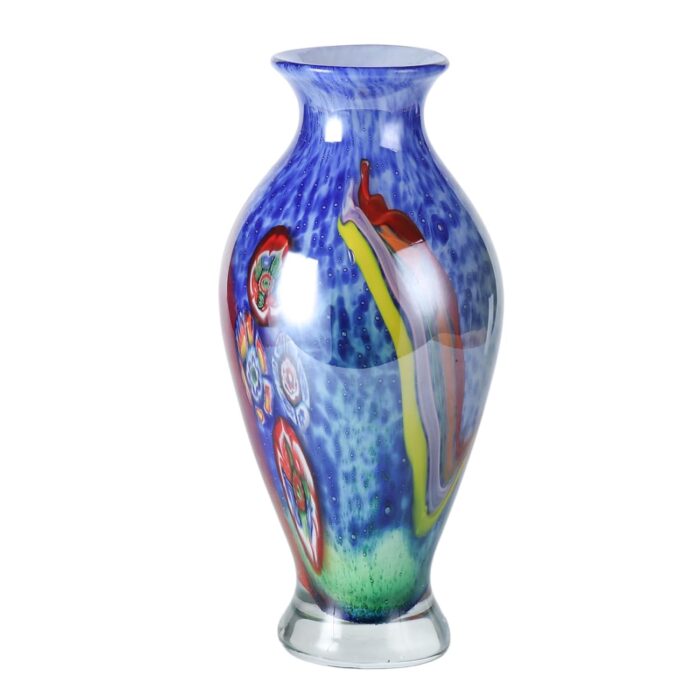 KAMMAK Colored Glass Vase, Beautiful Hand Blown Decorative Vase, Modern Art Vase for Flower Mantle Dining Table Centerpiece, Entryway Living Room Wedding Decoration (JG2129)