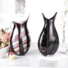 KAMMAK Colored Glass Vase, Beautiful Hand Blown Decorative Vase, Modern Art Vase for Flower Mantle Dining Table Centerpiece, Entryway Living Room Wedding Decoration (JG2123) KAMMAK 8HPJG02123 glass vase styled on dining table image 5