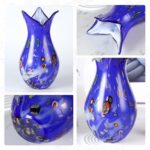 KAMMAK Colored Glass Vase, Beautiful Hand Blown Decorative Vase, Modern Art Vase for Flower Mantle Dining Table Centerpiece, Entryway Living Room Wedding Decoration (JG2125) KAMMAK 8HPJG02125 glass vase shape and proportion detail image 3