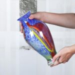 KAMMAK Colored Glass Vase, Beautiful Hand Blown Decorative Vase, Modern Art Vase for Flower Mantle Dining Table Centerpiece, Entryway Living Room Wedding Decoration (JG2129)