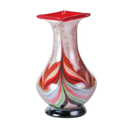 KAMMAK Colored Glass Vase, Beautiful Hand Blown Decorative Vase, Modern Art Vase for Flower Mantle Dining Table Centerpiece, Entryway Living Room Wedding Decoration (JG2133)