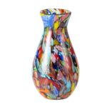 KAMMAK Colored Glass Vase, Beautiful Hand Blown Decorative Vase, Modern Art Vase for Flower Mantle Dining Table Centerpiece, Entryway Living Room Wedding Decoration (JG2141)