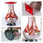 KAMMAK Colored Glass Vase, Beautiful Hand Blown Decorative Vase, Modern Art Vase for Flower Mantle Dining Table Centerpiece, Entryway Living Room Wedding Decoration (JG2133)