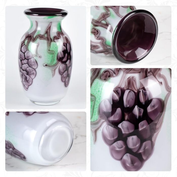 KAMMAK Colored Glass Vase, Beautiful Hand Blown Decorative Vase, Modern Art Vase for Flower Mantle Dining Table Centerpiece, Entryway Living Room Wedding Decoration (JG2148)