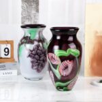KAMMAK Colored Glass Vase, Beautiful Hand Blown Decorative Vase, Modern Art Vase for Flower Mantle Dining Table Centerpiece, Entryway Living Room Wedding Decoration (JG2148)