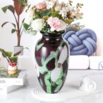 KAMMAK Colored Glass Vase, Beautiful Hand Blown Decorative Vase, Modern Art Vase for Flower Mantle Dining Table Centerpiece, Entryway Living Room Wedding Decoration (JG2150)