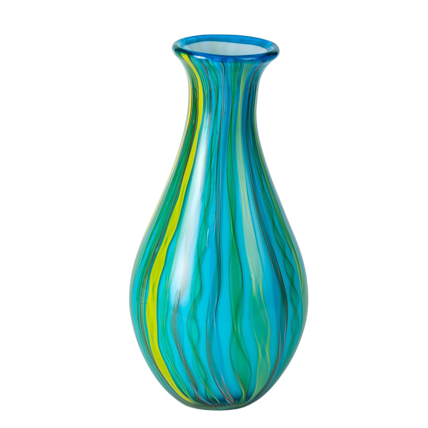 KAMMAK Colored Glass Vase, Beautiful Hand Blown Decorative Vase, Modern Art Vase for Flower Mantle Dining Table Centerpiece, Entryway Living Room Wedding Decoration (JG2010) KAMMAK 8HPJG02010 glass vase product card image