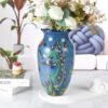 KAMMAK Colored Glass Vase, Beautiful Hand Blown Decorative Vase, Modern Art Vase for Flower Mantle Dining Table Centerpiece, Entryway Living Room Wedding Decoration (JG2120) KAMMAK 8HPJG02120 glass vase side angle view showing silhouette