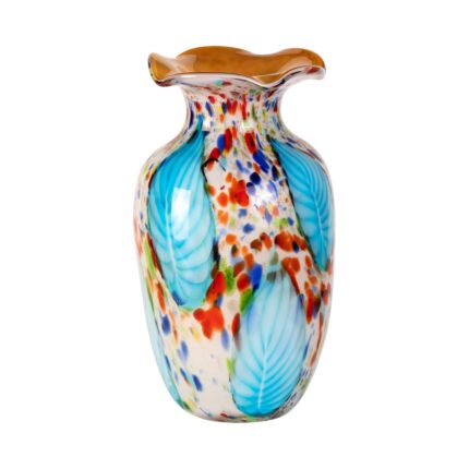KAMMAK Colored Glass Vase, Beautiful Hand Blown Decorative Vase, Modern Art Vase for Flower Mantle Dining Table Centerpiece, Entryway Living Room Wedding Decoration, 8HPQSKQ014