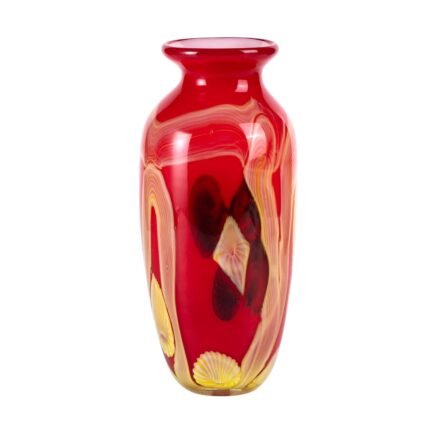 KAMMAK Colored Glass Vase, Beautiful Hand Blown Decorative Vase, Modern Art Vase for Flower Mantle Dining Table Centerpiece, Entryway Living Room Wedding Decoration (JG2011)