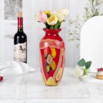 KAMMAK Colored Glass Vase, Beautiful Hand Blown Decorative Vase, Modern Art Vase for Flower Mantle Dining Table Centerpiece, Entryway Living Room Wedding Decoration (JG2011) KAMMAK 8HPJG02011 glass vase side angle view showing silhouette