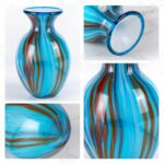 KAMMAK Colored Glass Vase, Beautiful Hand Blown Decorative Vase, Modern Art Vase for Flower Mantle Dining Table Centerpiece, Entryway Living Room Wedding Decoration (JG2013) KAMMAK 8HPJG02013 glass vase close-up material texture detail image 4