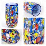 KAMMAK Colored Glass Vase, Beautiful Hand Blown Decorative Vase, Modern Art Vase for Flower Mantle Dining Table Centerpiece, Entryway Living Room Wedding Decoration (JG2058) KAMMAK 8HPJG02058 glass vase close-up material texture detail image 4