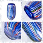 KAMMAK Colored Glass Vase, Beautiful Hand Blown Decorative Vase, Modern Art Vase for Flower Mantle Dining Table Centerpiece, Entryway Living Room Wedding Decoration (JG2005) KAMMAK 8HPJG02005 glass vase styled on dining table image 5