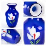 KAMMAK Colored Glass Vase, Beautiful Hand Blown Decorative Vase, Modern Art Vase for Flower Mantle Dining Table Centerpiece, Entryway Living Room Wedding Decoration (JG2062) KAMMAK 8HPJG02062 glass vase close-up material texture detail image 4