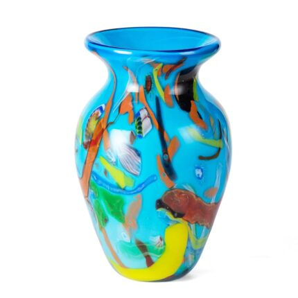 KAMMAK Colored Glass Vase, Beautiful Hand Blown Decorative Vase, Modern Art Vase for Flower Mantle Dining Table Centerpiece, Entryway Living Room Wedding Decoration (JG2064)