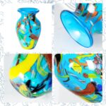 KAMMAK Colored Glass Vase, Beautiful Hand Blown Decorative Vase, Modern Art Vase for Flower Mantle Dining Table Centerpiece, Entryway Living Room Wedding Decoration (JG2064) KAMMAK 8HPJG02064 glass vase styled on dining table image 5