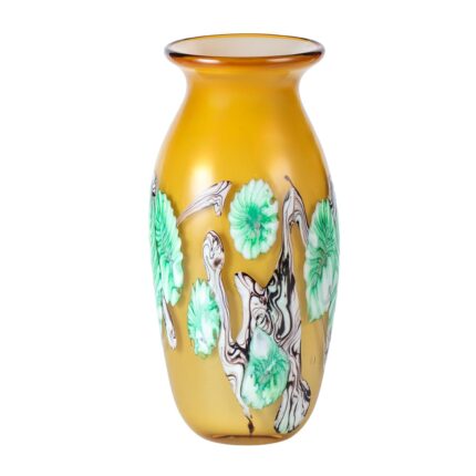 KAMMAK Colored Glass Vase, Beautiful Hand Blown Decorative Vase, Modern Art Vase for Flower Mantle Dining Table Centerpiece, Entryway Living Room Wedding Decoration (JG2069)