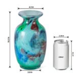 KAMMAK Colored Glass Vase, Beautiful Hand Blown Decorative Vase, Modern Art Vase for Flower Mantle Dining Table Centerpiece, Entryway Living Room Wedding Decoration (JG2068) KAMMAK 8HPJG02068 glass vase shape and proportion detail image 3