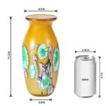 KAMMAK Colored Glass Vase, Beautiful Hand Blown Decorative Vase, Modern Art Vase for Flower Mantle Dining Table Centerpiece, Entryway Living Room Wedding Decoration (JG2069) KAMMAK 8HPJG02069 glass vase shape and proportion detail image 3