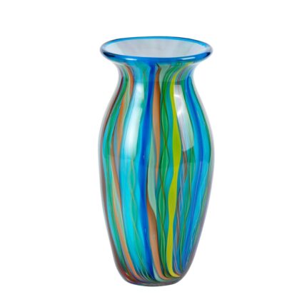 KAMMAK Colored Glass Vase, Beautiful Hand Blown Decorative Vase, Modern Art Vase for Flower Mantle Dining Table Centerpiece, Entryway Living Room Wedding Decoration (JG2008)