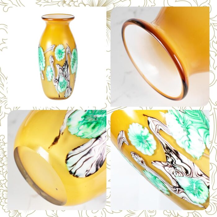 KAMMAK Colored Glass Vase, Beautiful Hand Blown Decorative Vase, Modern Art Vase for Flower Mantle Dining Table Centerpiece, Entryway Living Room Wedding Decoration (JG2069) KAMMAK 8HPJG02069 glass vase styled on dining table image 5