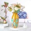 KAMMAK Colored Glass Vase, Beautiful Hand Blown Decorative Vase, Modern Art Vase for Flower Mantle Dining Table Centerpiece, Entryway Living Room Wedding Decoration (JG2069) KAMMAK 8HPJG02069 glass vase side angle view showing silhouette