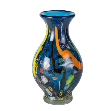 KAMMAK Colored Glass Vase, Beautiful Hand Blown Decorative Vase, Modern Art Vase for Flower Mantle Dining Table Centerpiece, Entryway Living Room Wedding Decoration (JG2070)