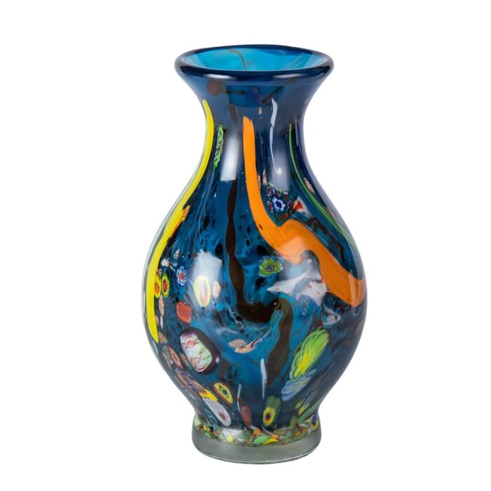 KAMMAK Colored Glass Vase, Beautiful Hand Blown Decorative Vase, Modern Art Vase for Flower Mantle Dining Table Centerpiece, Entryway Living Room Wedding Decoration (JG2070) KAMMAK 8HPJG02070 glass vase front view for product display