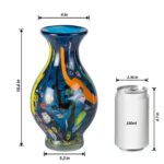 KAMMAK Colored Glass Vase, Beautiful Hand Blown Decorative Vase, Modern Art Vase for Flower Mantle Dining Table Centerpiece, Entryway Living Room Wedding Decoration (JG2070) KAMMAK 8HPJG02070 glass vase shape and proportion detail image 3